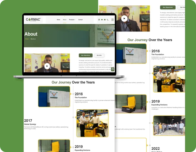 Carmac website layout preview