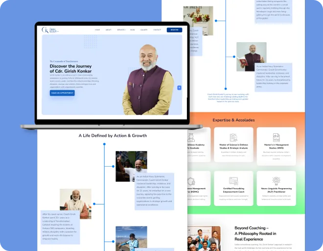 Cdr. Girish Konkar website layout preview