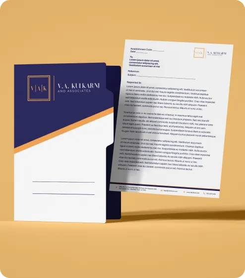 V.A. Kulkarni letterhead and folder preview